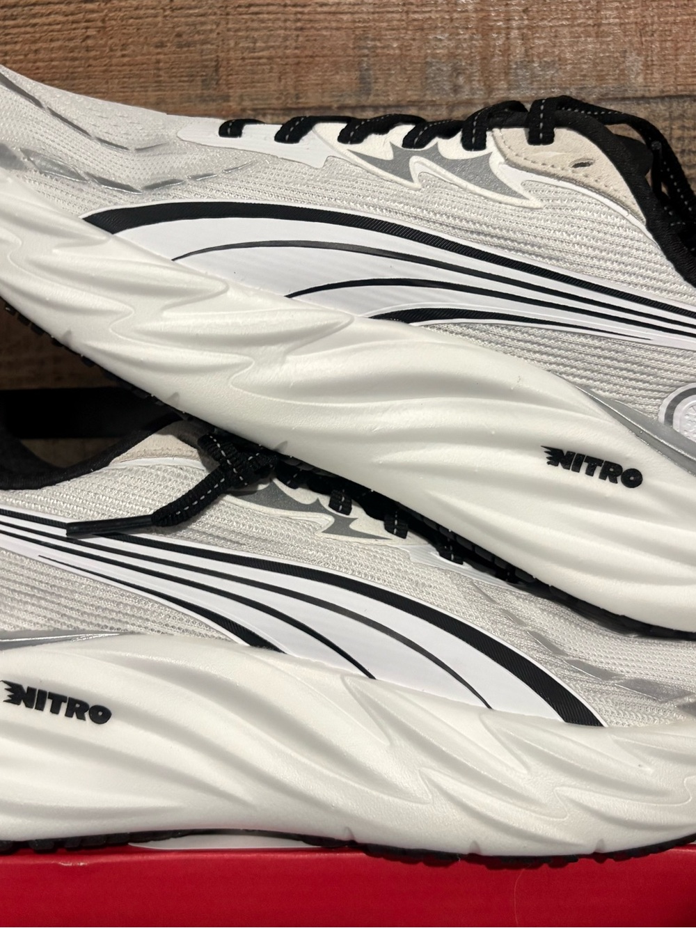 Youth 7 men’s. Puma Men’s White and Black. These feel just like Hokas
